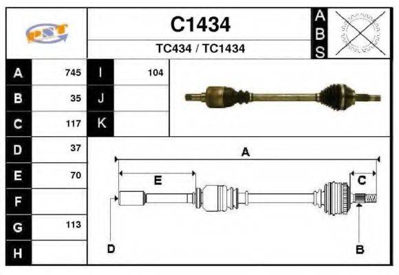 SNRA TC434 Приводний вал