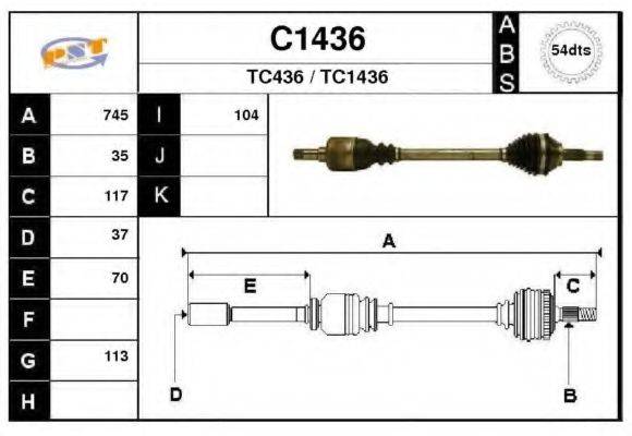 SNRA TC1436 Приводний вал