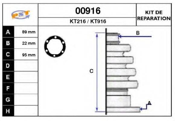 SNRA 00916 Комплект пильника, приводний вал
