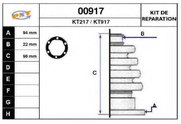 SNRA 00917 Комплект пильника, приводний вал