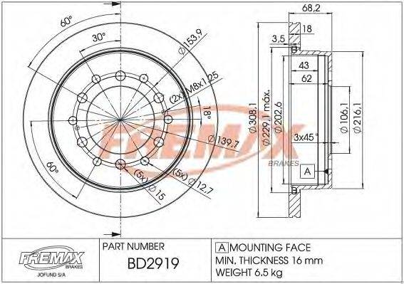 MINTEX MDC1406 гальмівний диск