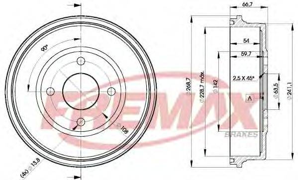 KAWE 40082 Гальмівний барабан