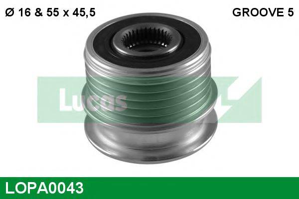 LUCAS ENGINE DRIVE 439333 Механізм вільного ходу генератора