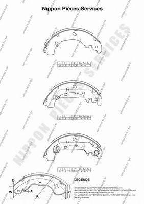 NPS LS1912 Комплект гальмівних колодок