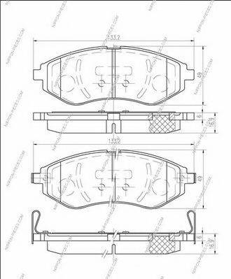 NPS MDB3214 Комплект гальмівних колодок, дискове гальмо
