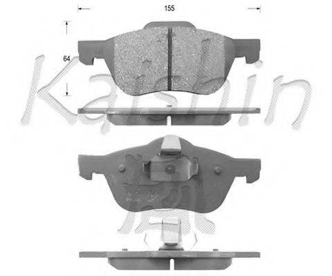 KAISHIN D1256 Комплект гальмівних колодок, дискове гальмо