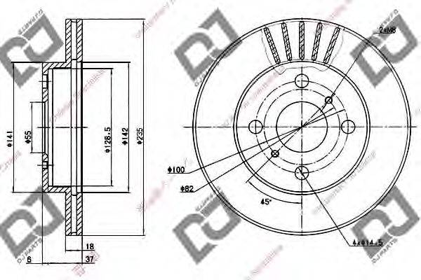 DJ PARTS BD1008 гальмівний диск