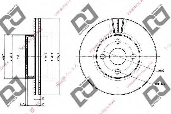 DJ PARTS BD1005 гальмівний диск