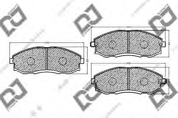 DJ PARTS 23538 Комплект гальмівних колодок, дискове гальмо