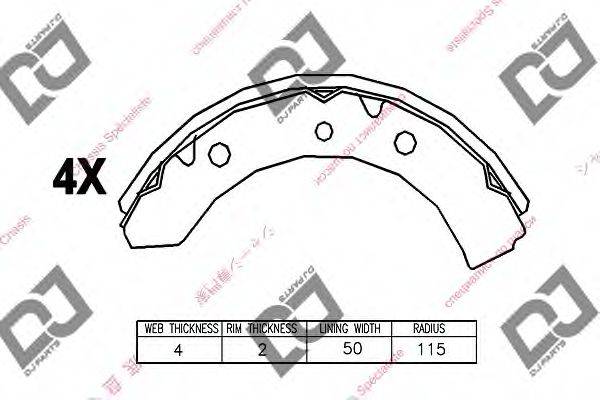 DJ PARTS BS1340 Комплект гальмівних колодок