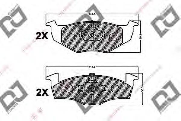 DJ PARTS BP1268 Комплект гальмівних колодок, дискове гальмо