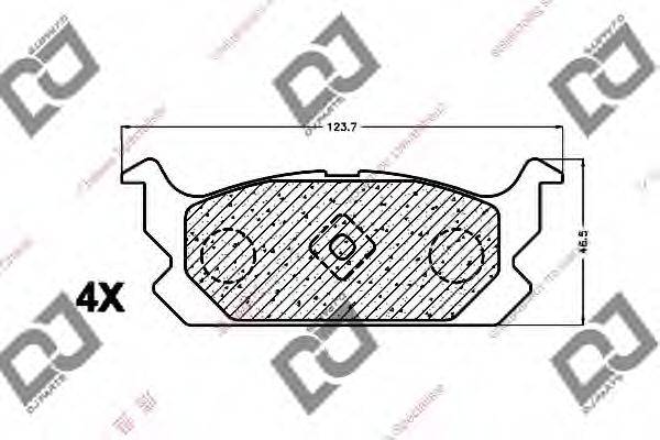 DJ PARTS BP1418 Комплект гальмівних колодок, дискове гальмо