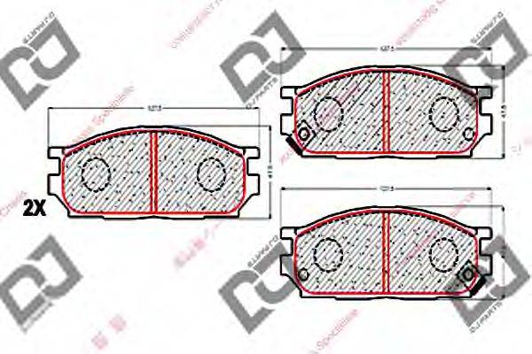 DJ PARTS BP2312 Комплект гальмівних колодок, дискове гальмо