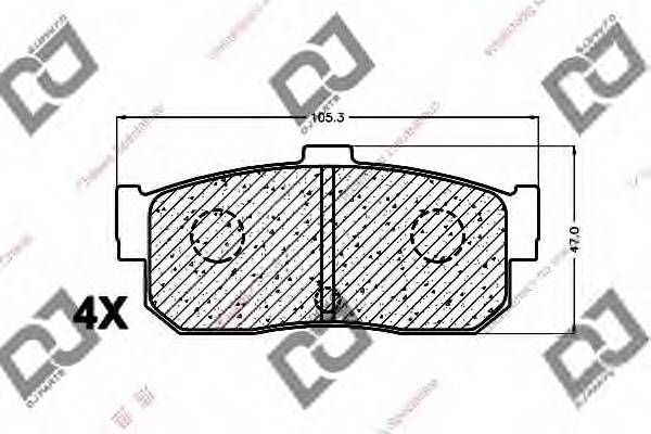 DJ PARTS BP1491 Комплект гальмівних колодок, дискове гальмо