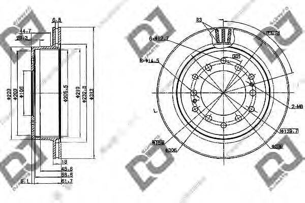 DJ PARTS BD1012 гальмівний диск