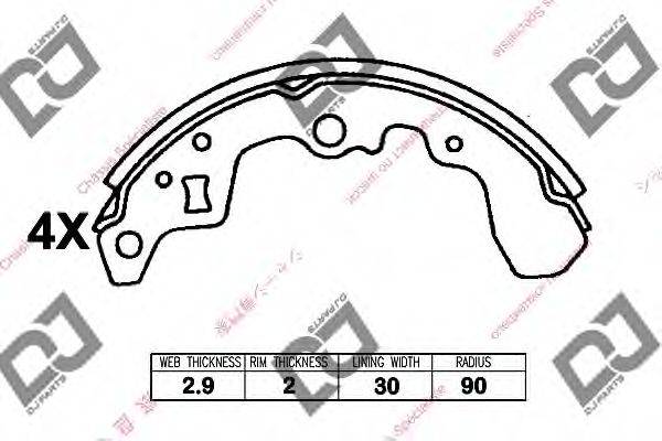 DJ PARTS BS1390 Комплект гальмівних колодок