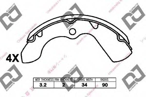 DJ PARTS BS1410 Комплект гальмівних колодок