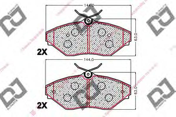 DJ PARTS BP2039 Комплект гальмівних колодок, дискове гальмо