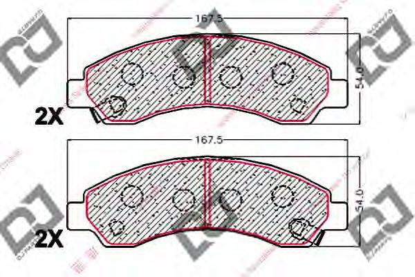 DJ PARTS BP2040 Комплект гальмівних колодок, дискове гальмо