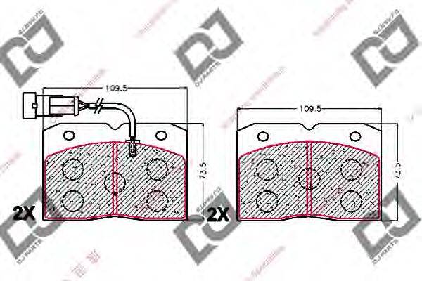 DJ PARTS BP2043 Комплект гальмівних колодок, дискове гальмо