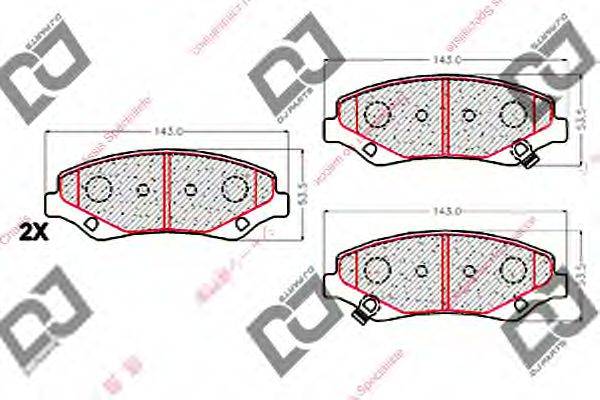 DJ PARTS BP2065 Комплект гальмівних колодок, дискове гальмо