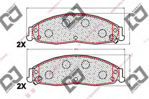 DJ PARTS 24303 Комплект гальмівних колодок, дискове гальмо