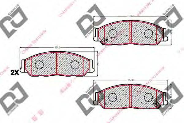 DJ PARTS BP2098 Комплект гальмівних колодок, дискове гальмо