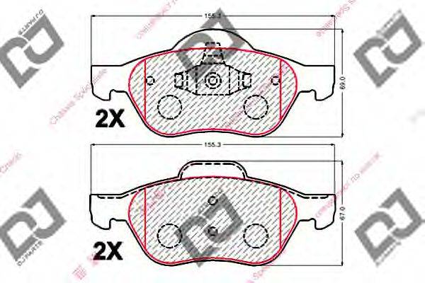 DJ PARTS BP2115 Комплект гальмівних колодок, дискове гальмо