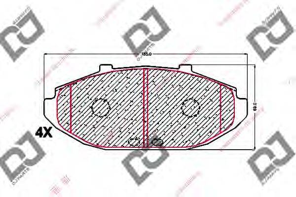 DJ PARTS BP1696 Комплект гальмівних колодок, дискове гальмо