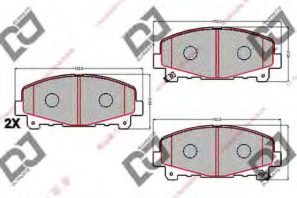 DJ PARTS BP2138 Комплект гальмівних колодок, дискове гальмо