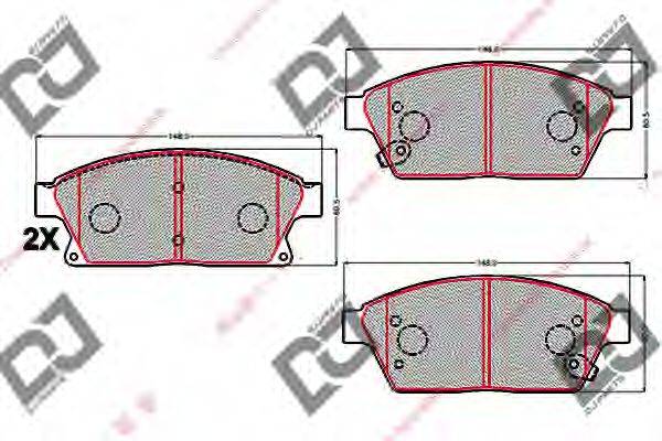 DJ PARTS BP2152 Комплект гальмівних колодок, дискове гальмо