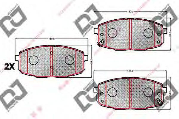 DJ PARTS BP2156 Комплект гальмівних колодок, дискове гальмо