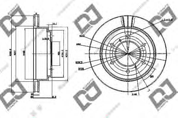 DJ PARTS BD1035 гальмівний диск