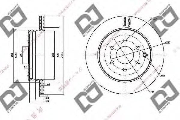 DJ PARTS BD1062 гальмівний диск