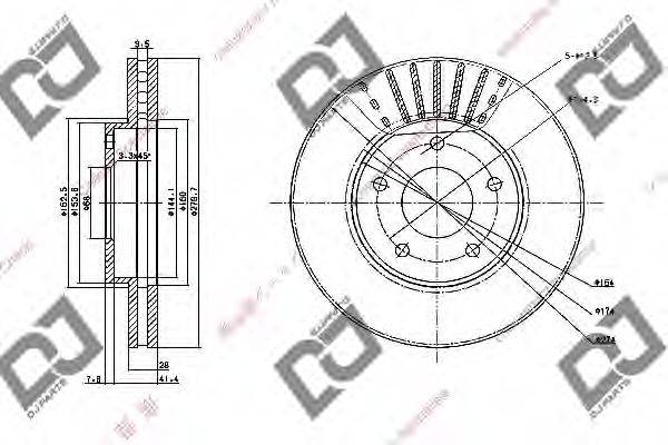 DJ PARTS BD1064 гальмівний диск