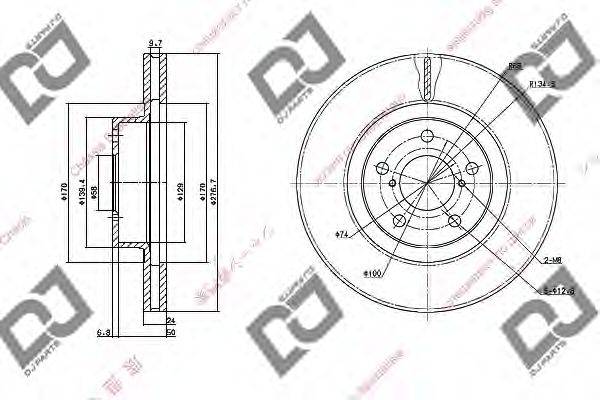 DJ PARTS BD1070 гальмівний диск