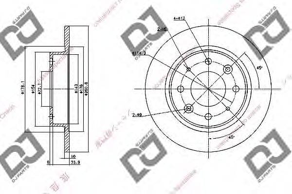 DJ PARTS BD1093 гальмівний диск