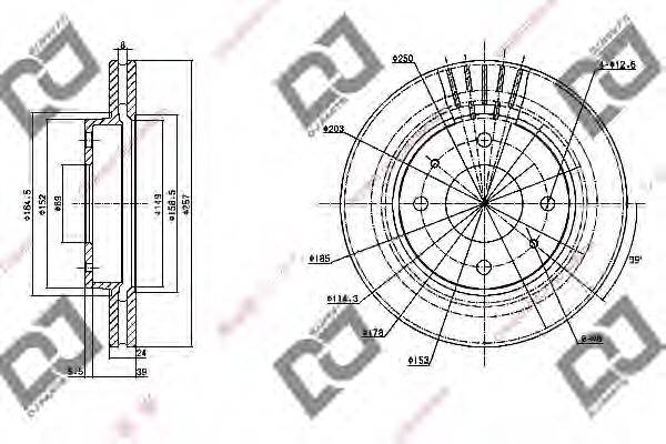 DJ PARTS BD1106 гальмівний диск