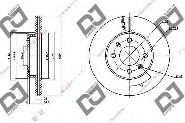 DJ PARTS BD1108 гальмівний диск
