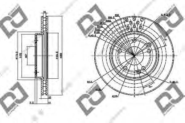 DJ PARTS BD1135 гальмівний диск