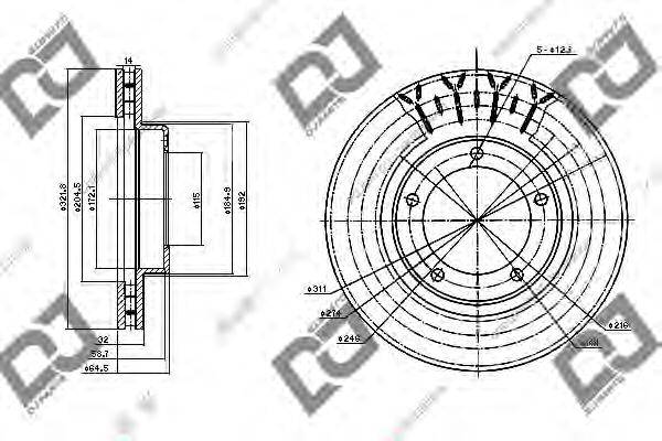 DJ PARTS BD1231 гальмівний диск