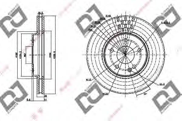 DJ PARTS BD1140 гальмівний диск
