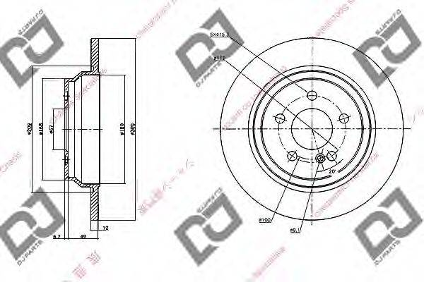 DJ PARTS BD1150 гальмівний диск