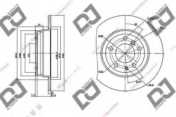 DJ PARTS BD1163 гальмівний диск