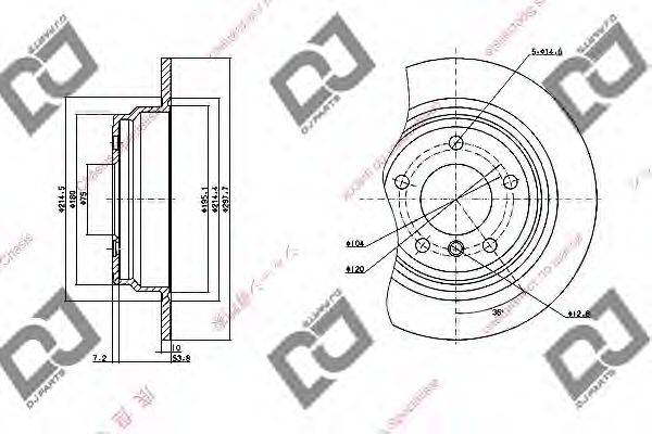 DJ PARTS BD1165 гальмівний диск