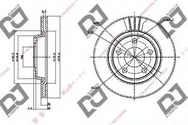 DJ PARTS BD1173 гальмівний диск