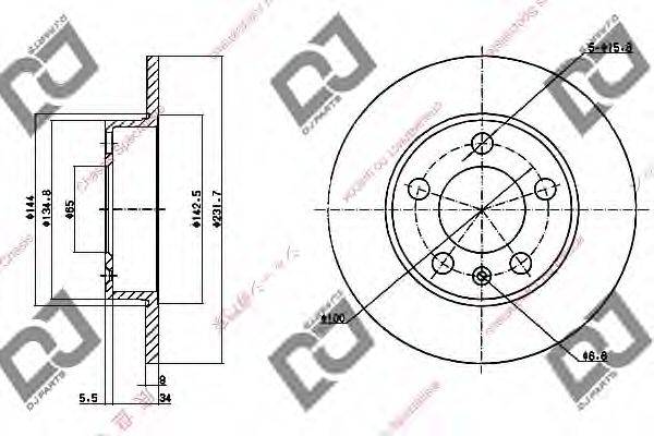DJ PARTS BD1177 гальмівний диск