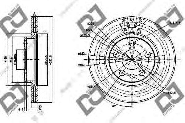DJ PARTS BD1189 гальмівний диск