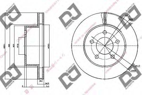 DJ PARTS BD1203 гальмівний диск