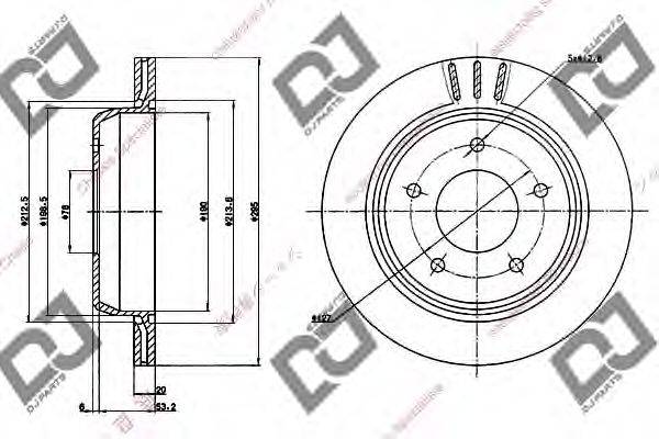 DJ PARTS BD1206 гальмівний диск